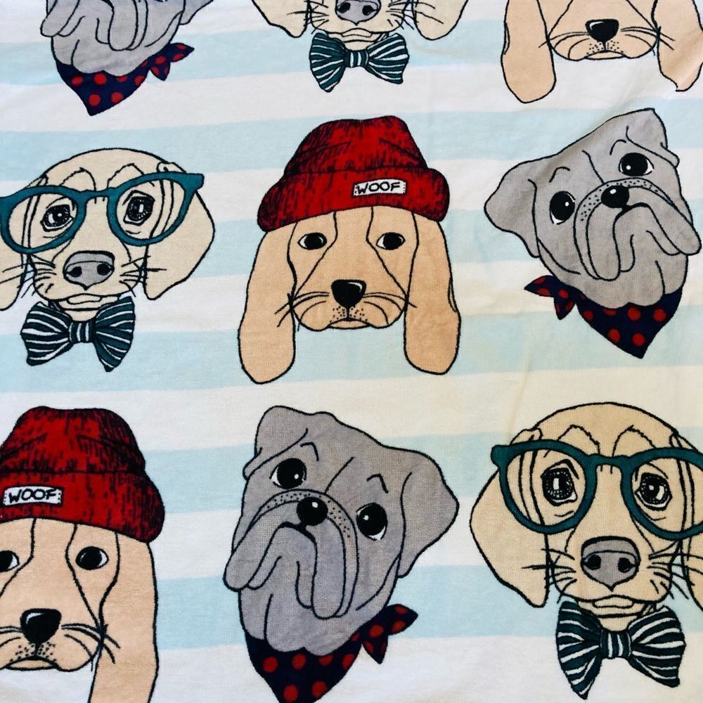 Preppy Dogs 3-pc Dog Print Bath Towels Set
